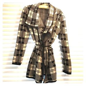 Black & White wrap sweater